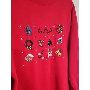 VTG Paul Harris Design Christmas‎ Tree Holiday Pullover Sweatshirt Red Size M